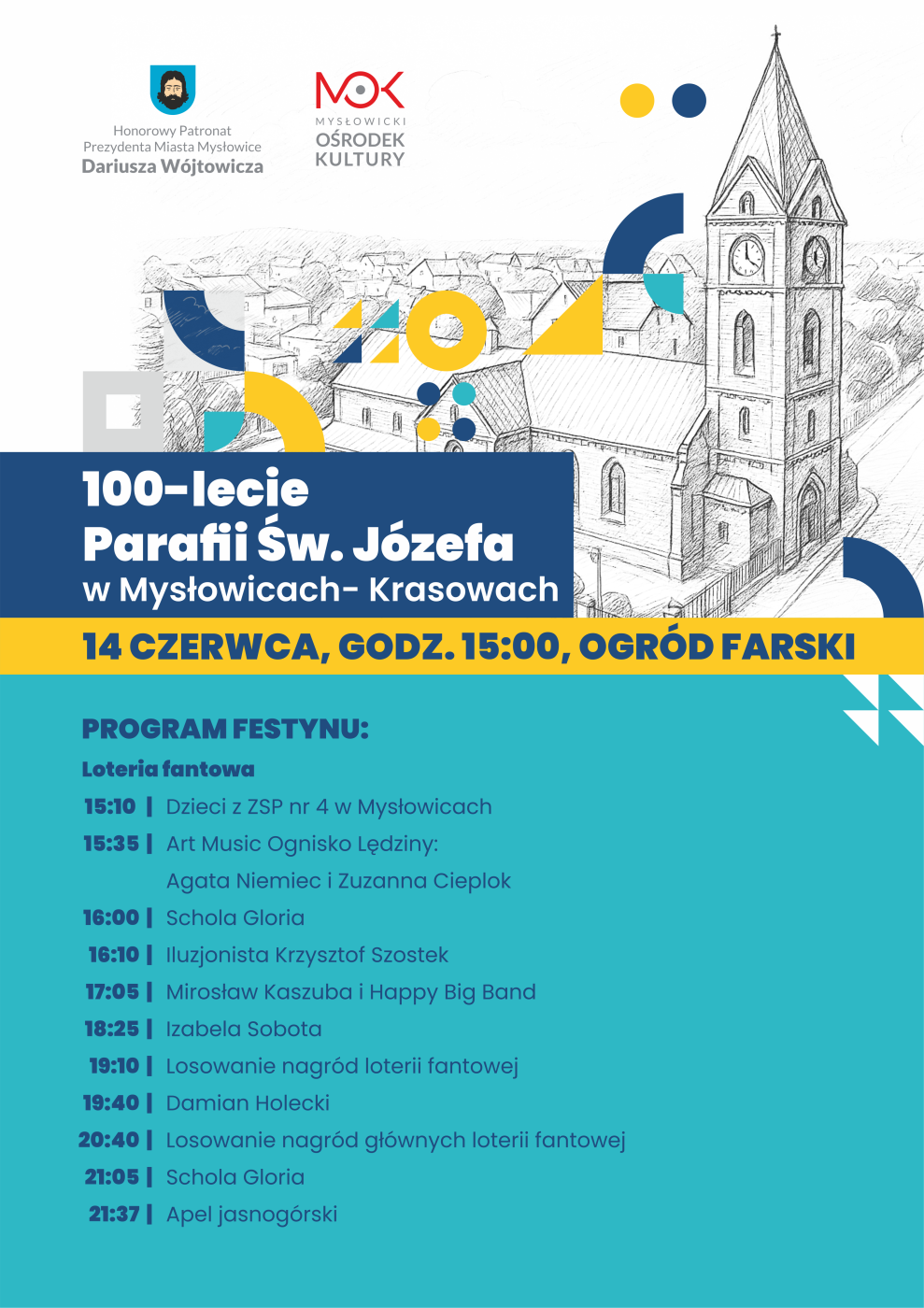 Plakat 100 lecie Parafii w Mysłowicach-Krasowach